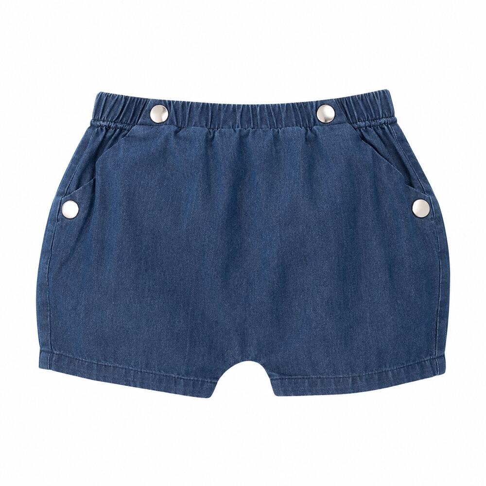 Jacadi Paris Denim Chambray Baby Shorts - 3 Months